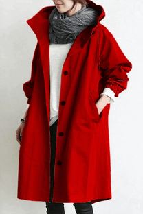 Women’s Hooded Trench Coat – Lightweight Windbreaker