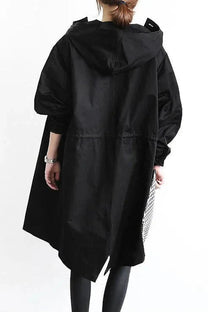 Women’s Hooded Trench Coat – Lightweight Windbreaker