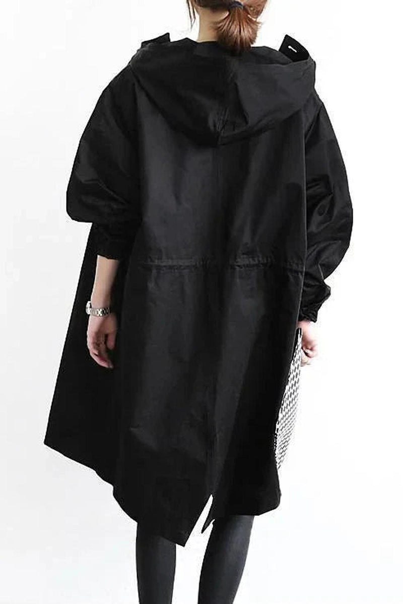 Women’s Hooded Trench Coat – Lightweight Windbreaker