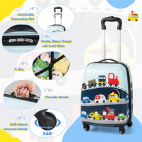 Children&#39;s 2-Piece Hard Shell Luggage Set With Backpack And 360° Wheels