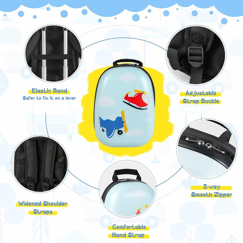Children&#39;s 2-Piece Hard Shell Luggage Set With Backpack And 360° Wheels
