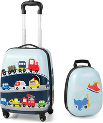 Children&#39;s 2-Piece Hard Shell Luggage Set With Backpack And 360° Wheels