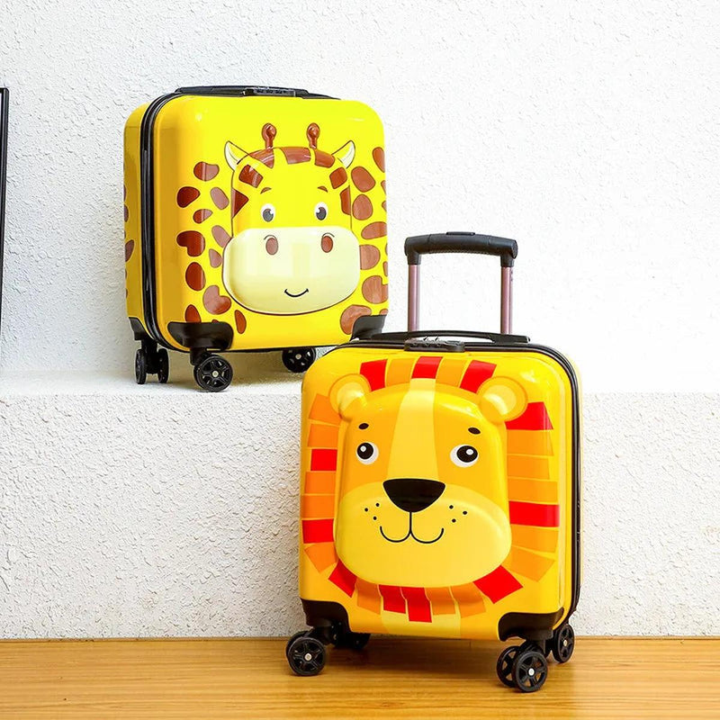 Children&#39;s Trolley Suitcase With Duck Design - Lightweight Hard Shell Travel Bag