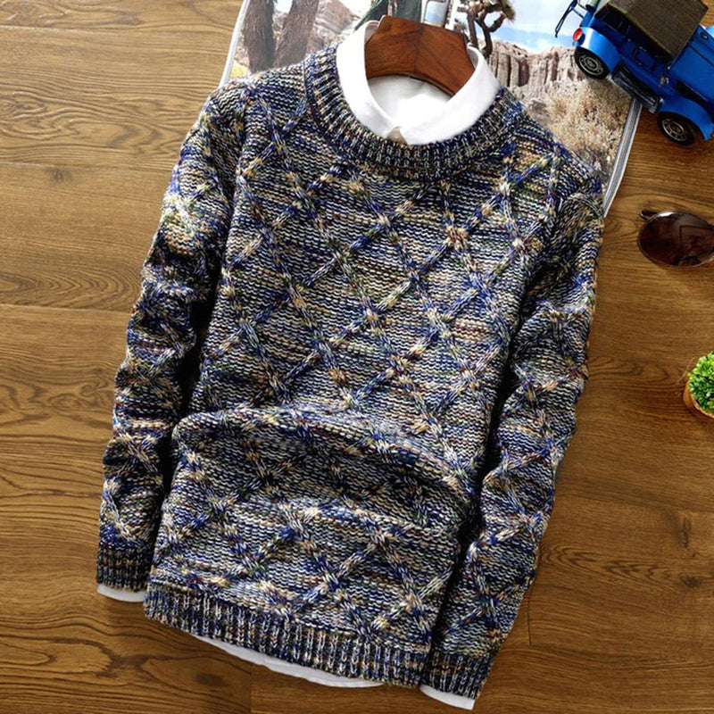 Chunky Knit Diamond Pattern Sweater