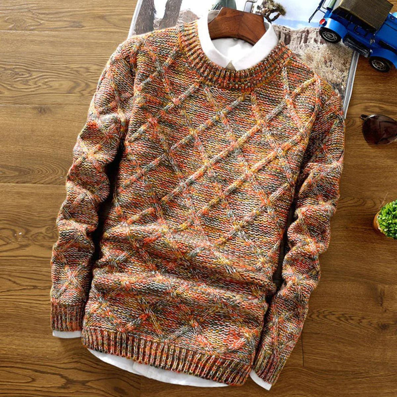 Chunky Knit Diamond Pattern Sweater