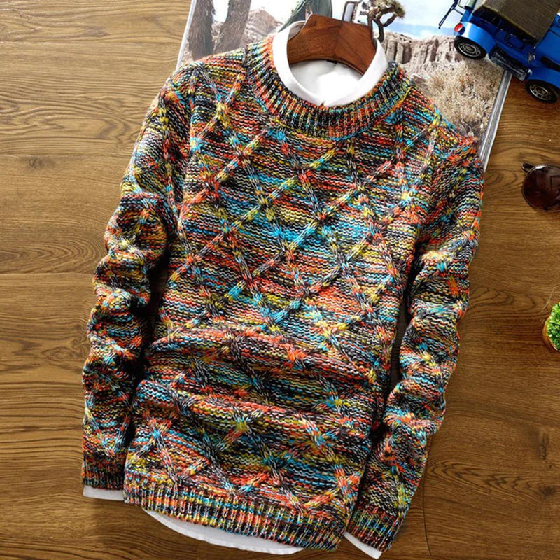 Chunky Knit Diamond Pattern Sweater