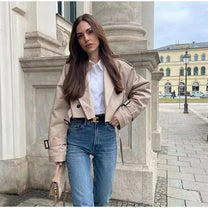 Classic Beige Women&#39;s Short Jacket for All Occasions