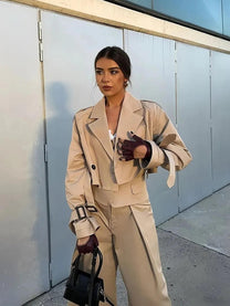 Classic Beige Women&#39;s Short Jacket for All Occasions
