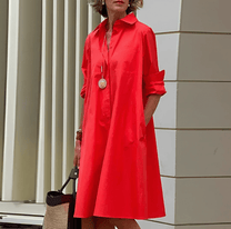 Classic Elegant Blouse Dress With Breathable Fabric
