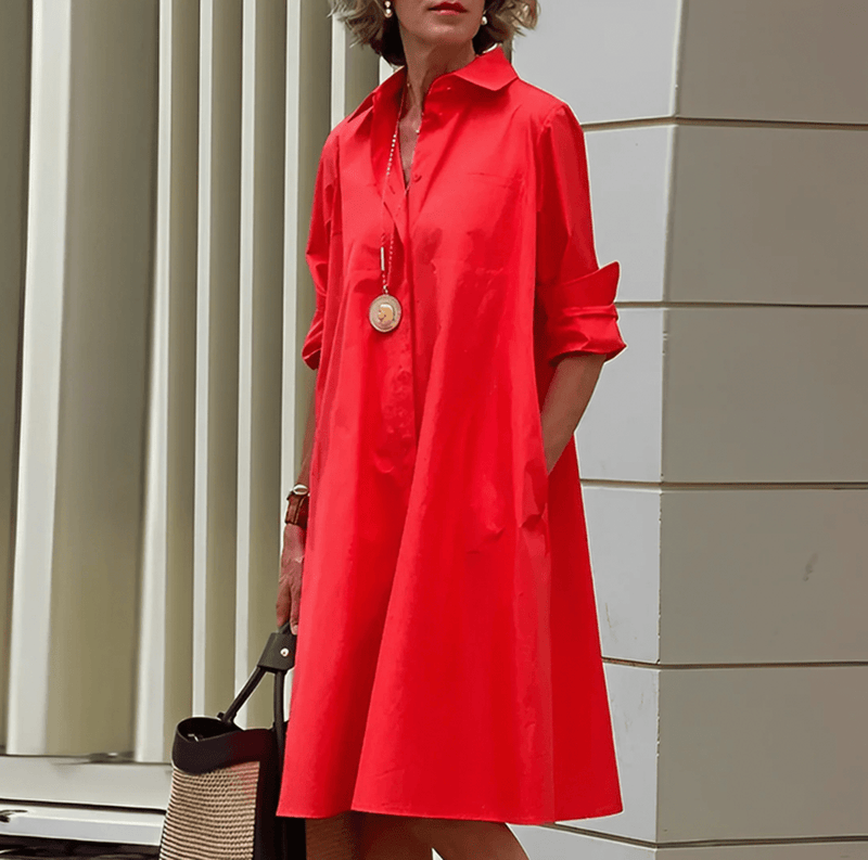 Classic Elegant Blouse Dress With Breathable Fabric