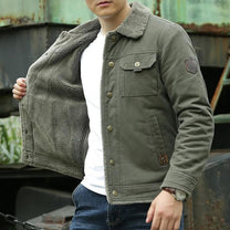 Classic Fit Shearling Collar Jacket