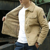 Classic Fit Shearling Collar Jacket
