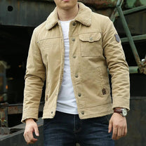 Classic Fit Shearling Collar Jacket