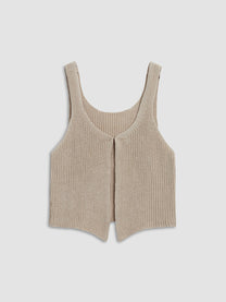 Classic Knit Vest with Hook Fastening
