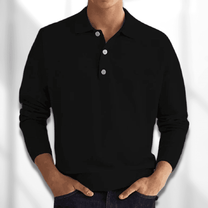 Classic Knitted Polo Sweater With 3-Button Collar