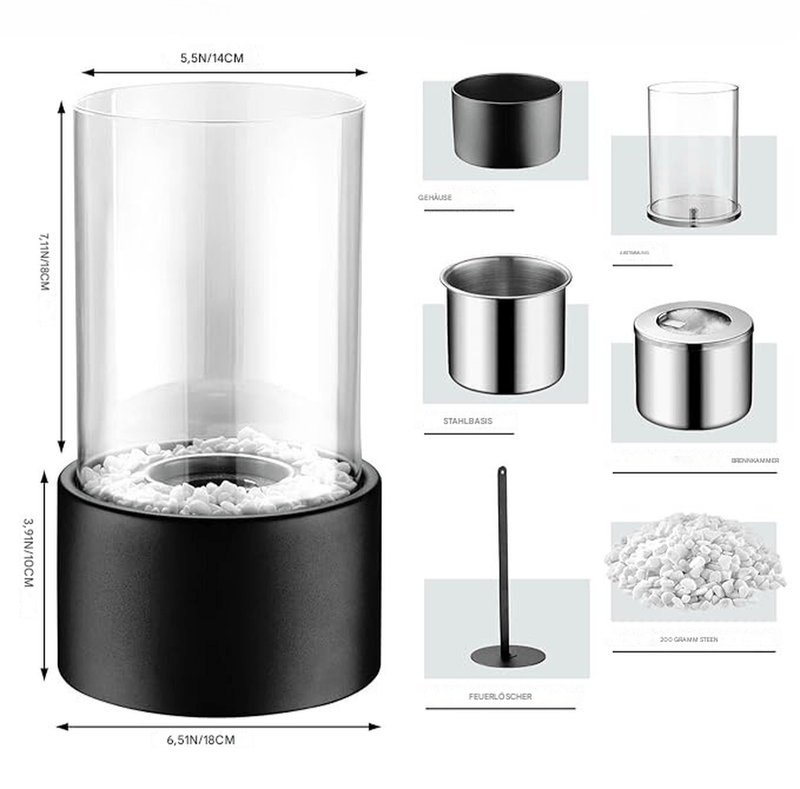 Classic Open Flame Oil Lamp With Glass Cylinder