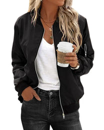 Classic Women&#39;s Bomber Jacket in Premium Polyester