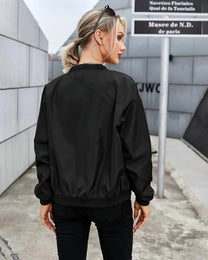 Classic Women&#39;s Bomber Jacket in Premium Polyester