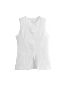 Co-ord Button Vest &amp; Shorts Set