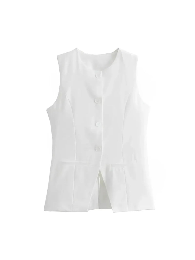 Co-ord Button Vest &amp; Shorts Set