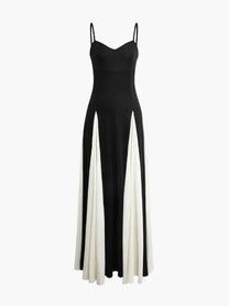 Color Block Spaghetti Strap Maxi Dress