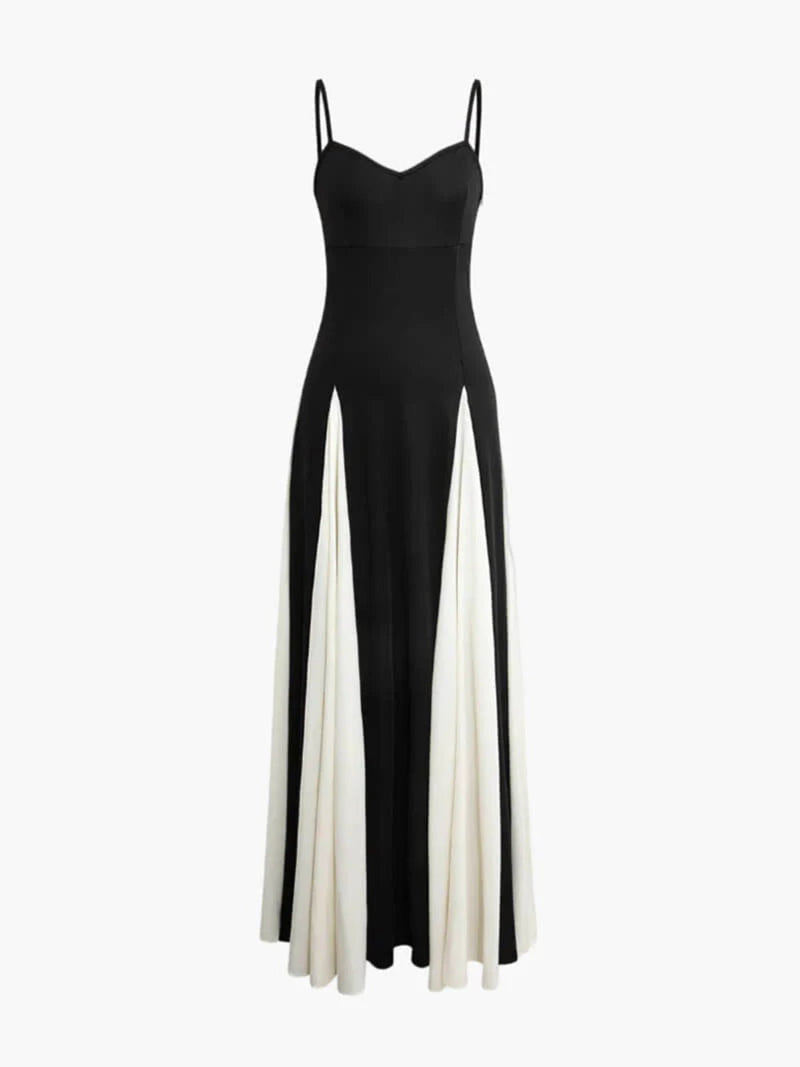Color Block Spaghetti Strap Maxi Dress