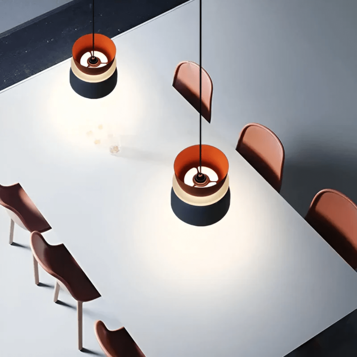 Colorful LED Pendant Light With Metal Lampshade