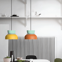 Colorful LED Pendant Light With Metal Lampshade