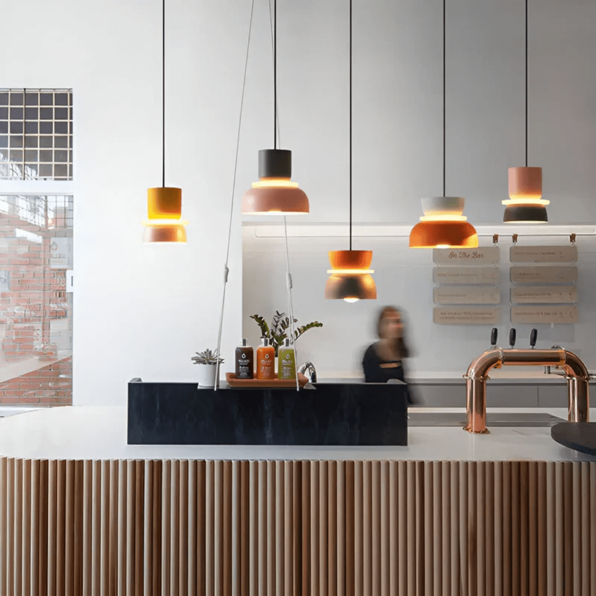 Colorful LED Pendant Light With Metal Lampshade