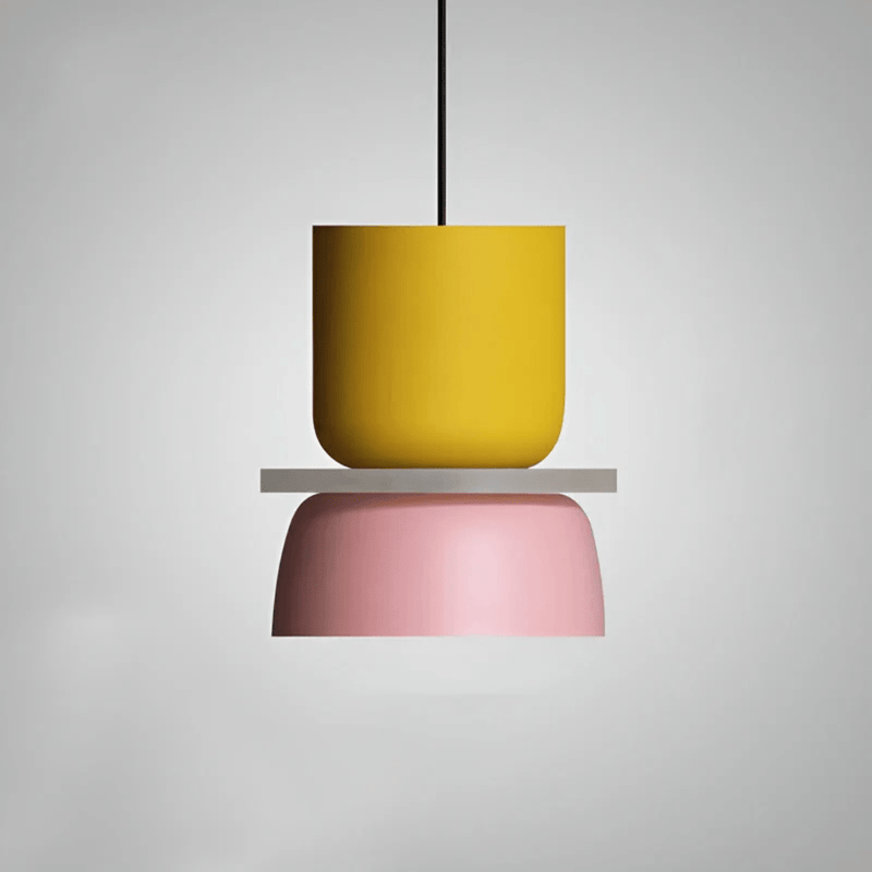 Colorful LED Pendant Light With Metal Lampshade