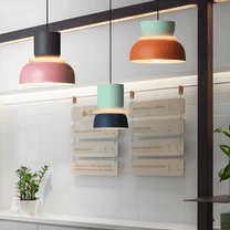 Colorful LED Pendant Light With Metal Lampshade