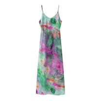 Colorful Maxi Dress With Detachable Scarf