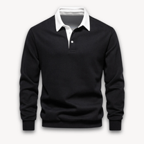 Comfortable Long Sleeve Polo Sweater for Men