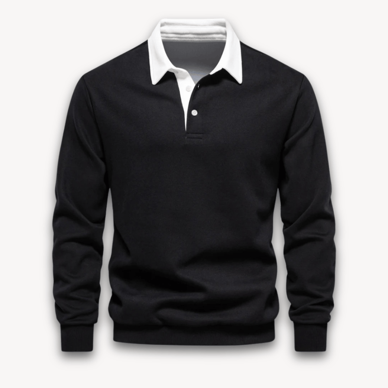 Comfortable Long Sleeve Polo Sweater for Men