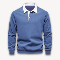 Comfortable Long Sleeve Polo Sweater for Men