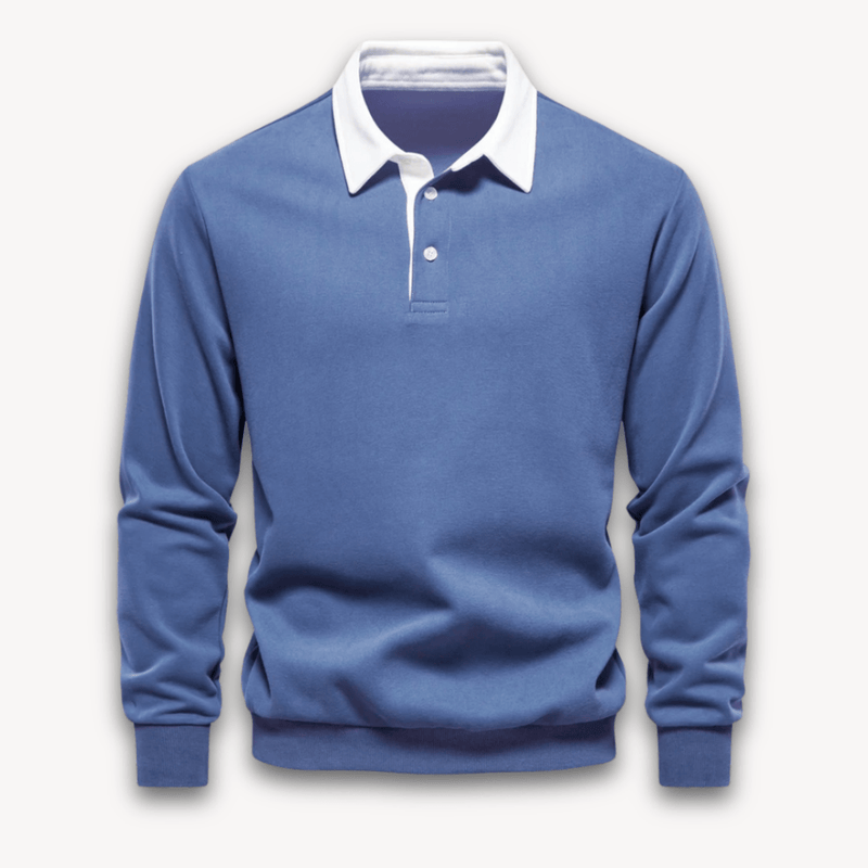 Comfortable Long Sleeve Polo Sweater for Men