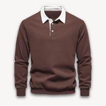Comfortable Long Sleeve Polo Sweater for Men