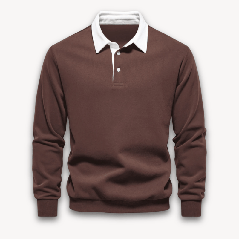 Comfortable Long Sleeve Polo Sweater for Men