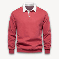 Comfortable Long Sleeve Polo Sweater for Men