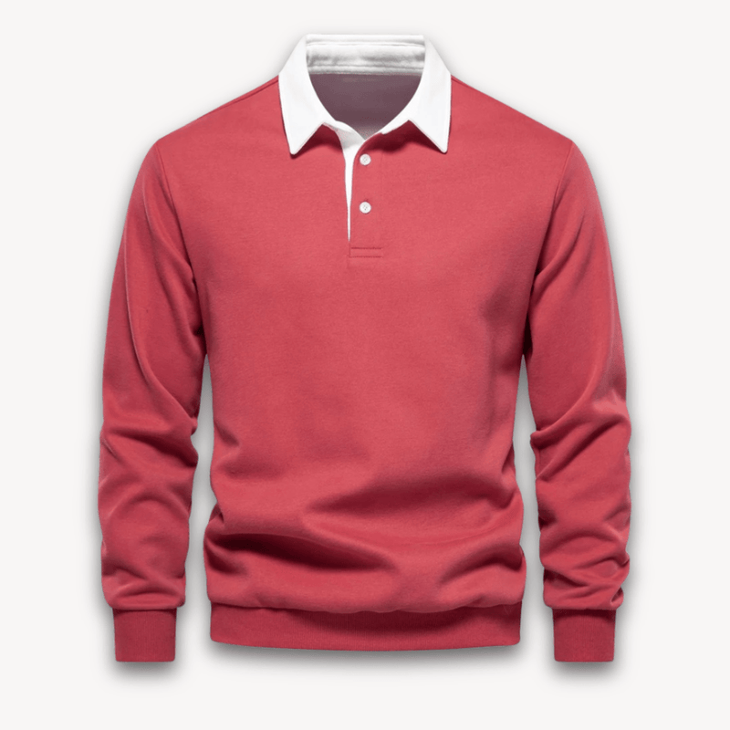 Comfortable Long Sleeve Polo Sweater for Men