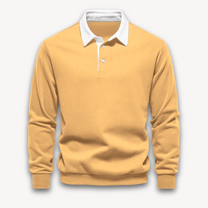 Comfortable Long Sleeve Polo Sweater for Men