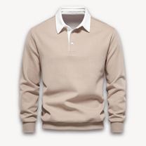Comfortable Long Sleeve Polo Sweater for Men