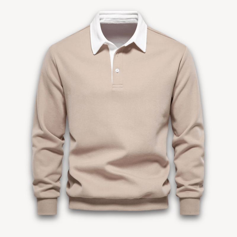 Comfortable Long Sleeve Polo Sweater for Men