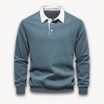 Comfortable Long Sleeve Polo Sweater for Men