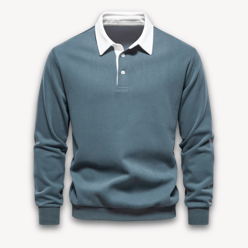 Comfortable Long Sleeve Polo Sweater for Men