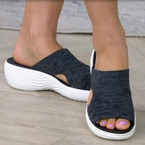Comfortable Slip-On Open-Toe Sandals With Cushioned Sole