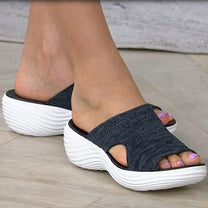 Comfortable Slip-On Open-Toe Sandals With Cushioned Sole
