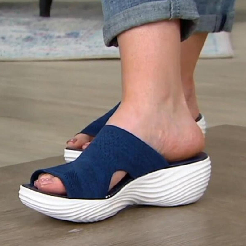Comfortable Slip-On Open-Toe Sandals With Cushioned Sole