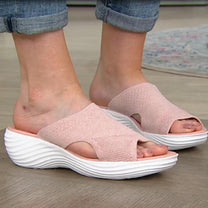 Comfortable Slip-On Open-Toe Sandals With Cushioned Sole