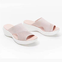 Comfortable Slip-On Open-Toe Sandals With Cushioned Sole